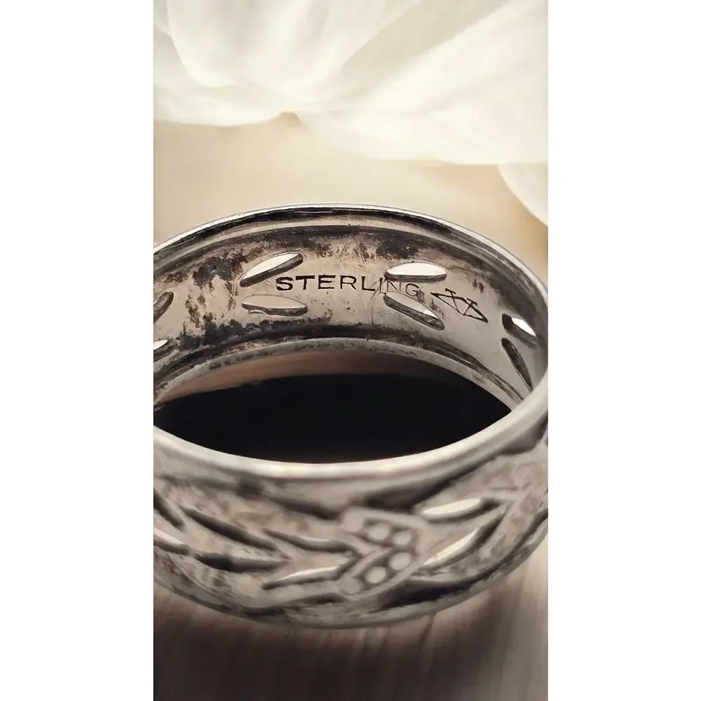Twisted Scrollwork Ring Size 9 Sterling Silver – Celtic Inspired Band